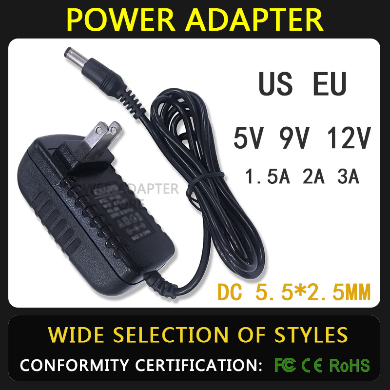 《1101》【Prime deal】 AC 110-240V DC 5V 9V 12V 1.5A 2A 3A Power Adapter Supply Charger adaptor Eu for L