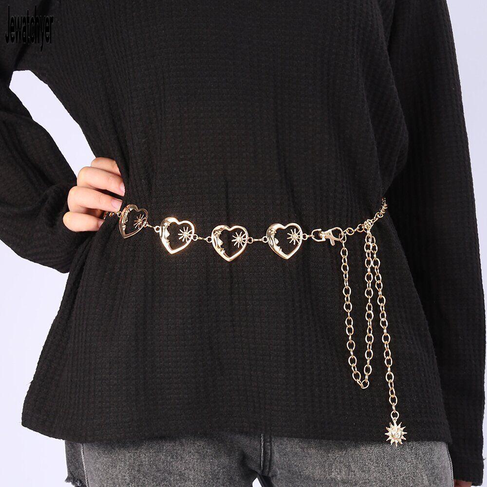 Thắt lưng kim loại Gothic Moon Moon - Thắt lưng cao cấp phong cách Harajuku cổ điển dành cho nữ