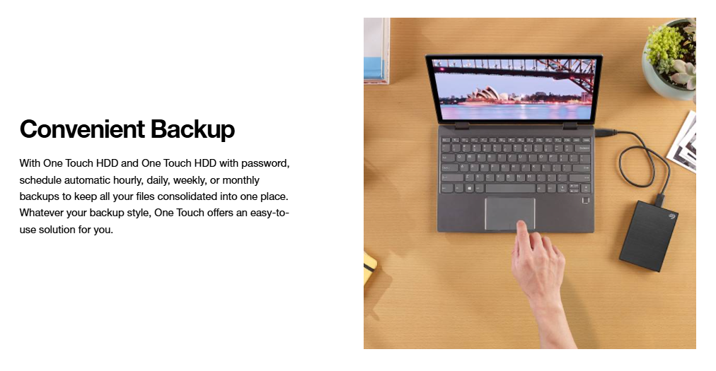 Seagate One Touch with Password 4TB - Black / Silver / Blue