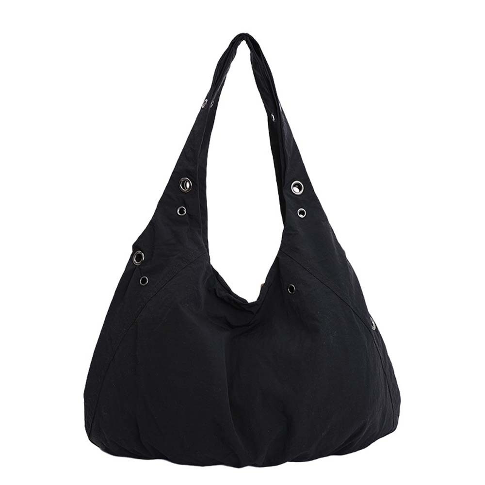 HERWK Nước chống bắn Túi vest tote có lỗ xỏ Công suất lớn Nhẹ Túi vải đeo vai cho nữ Dày hơn Túi đi lại Túi xách nylon màu sắc đồng nhất Phụ nữ - 8
