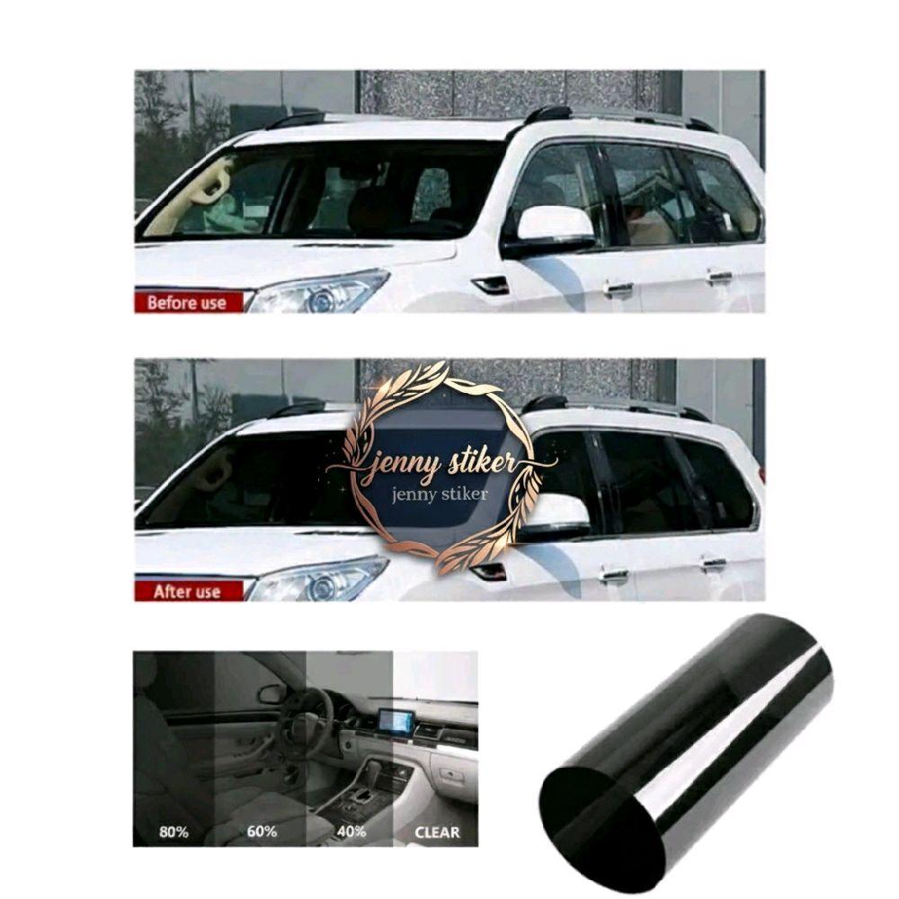 Jenny Stiker KACA FILM RIBEN HITAM PEREDAM PANAS 40% 60% 80% BONUS ALAT PASANG PROMO Car Lebar 150cm Panjang 50cm Ready Stock Harga 12,100 rupiah*Gratis Ongkir