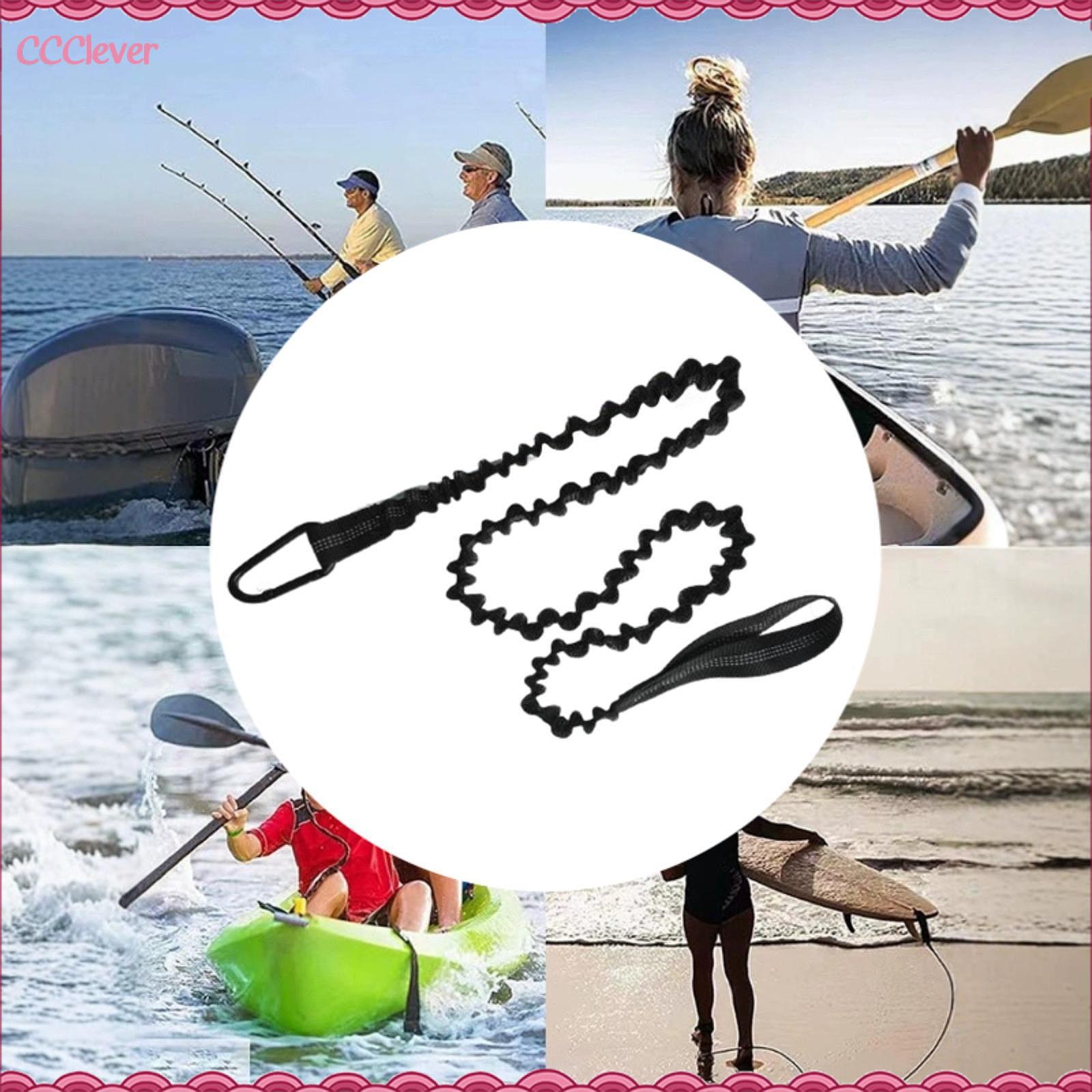 Ccclever dây buộc mái chèo có thể thu vào dây Bungee với Carabiner có thể điều chỉnh dây buộc công cụ khai thác cho chèo thuyền đi bè giàn giáo chèo thuyền Kayak