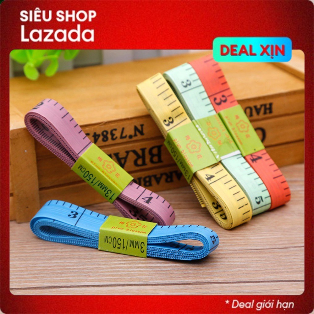 Thước dây mềm đầu thép đo eo, số đo 3 vòng, may đo quần áo dài 1.5 mét