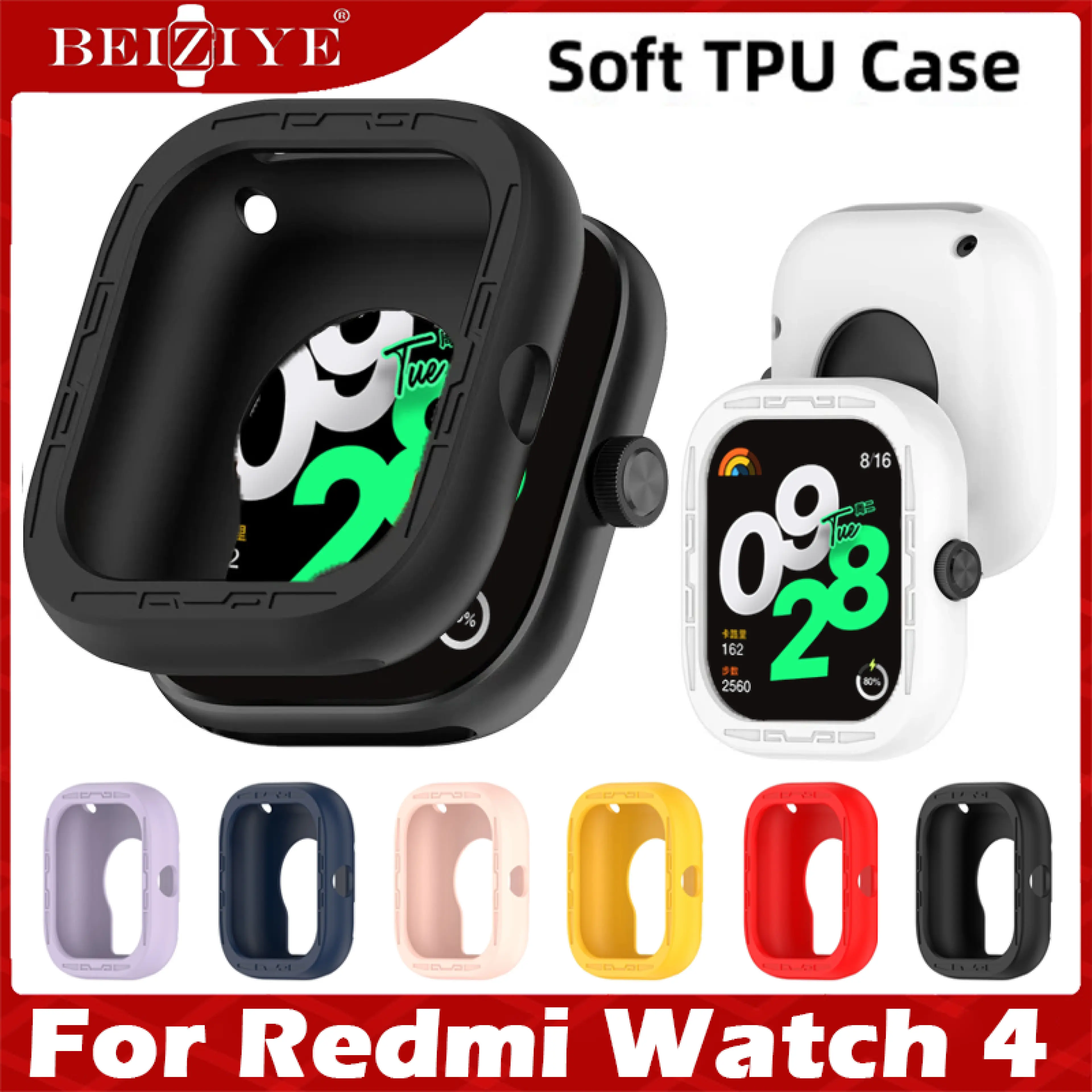 คลุมทั้งหน้าจอ เคส for Redmi Watch 4 เคส นาฬิกา สมาร์ทวอทช์ ซิลิโคน Frame Protector for Xiaomi Redmi Watch4 เคส เคสกันรอยหน้าปัดนาฬิกา