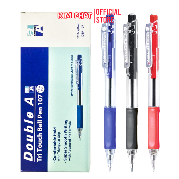 5 cái Bút bi Double A TriTouch Ball Pen Mực nước 0.7mm DBP-107