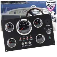 MUSLADY อุณหภูมิน้ำที่ถูกต้อง 85 มม.มาตรวัดระดับน้ำมัน Marine เครื่องวัดแผงชุด 24V สำหรับ Yacht
