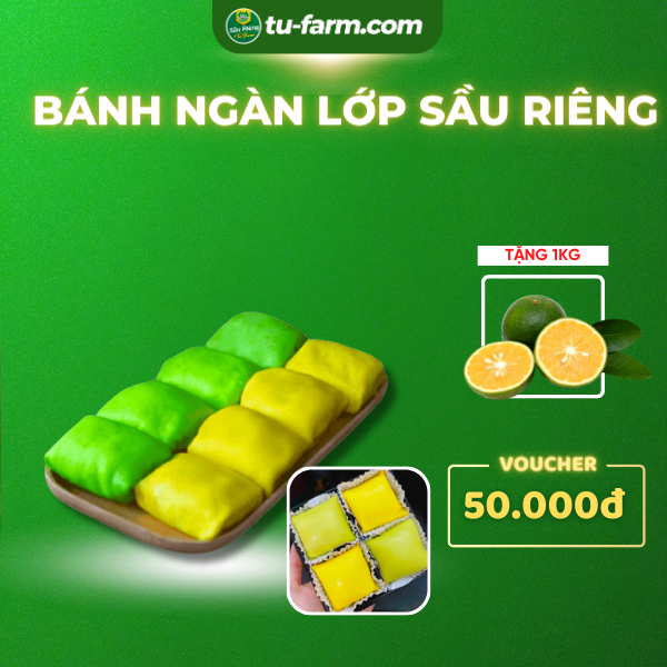 Bánh crepe sầu riêng-hộp lớn 4 bánh-Nhiều sầu-GIAO HOẢ TỐC TPHCM
