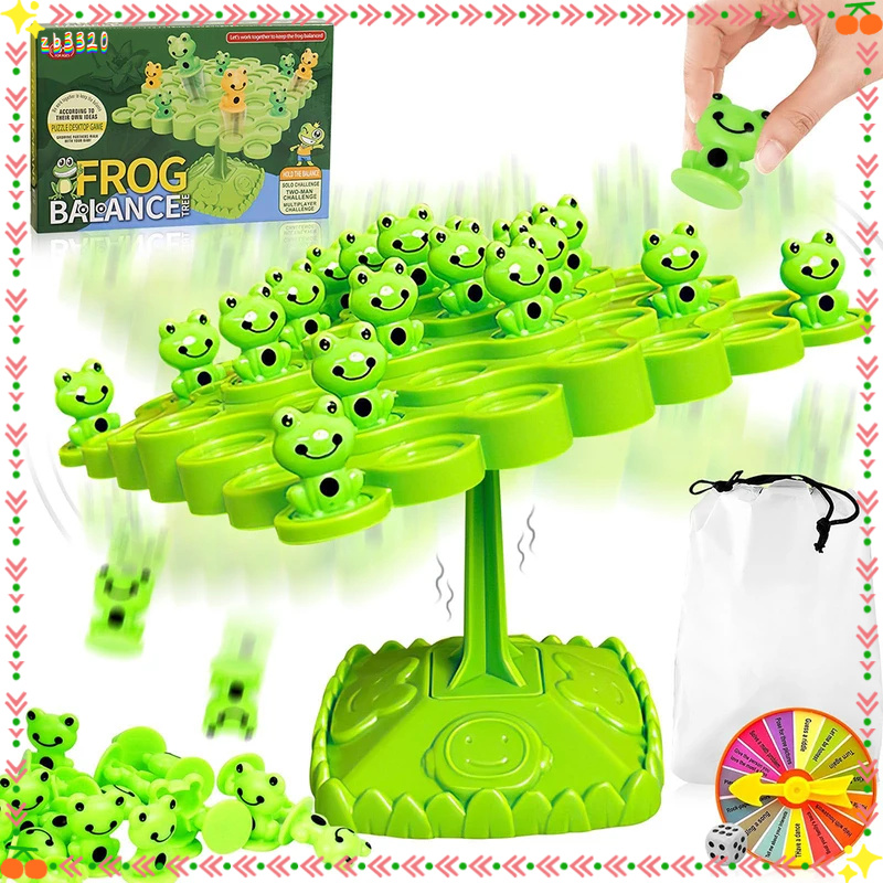 Zb Fun Frog Balance Tree Children Montessori Math Toys Balancing Board Game Parent-Child Interaction Tabletop Balance Game Toy Gift