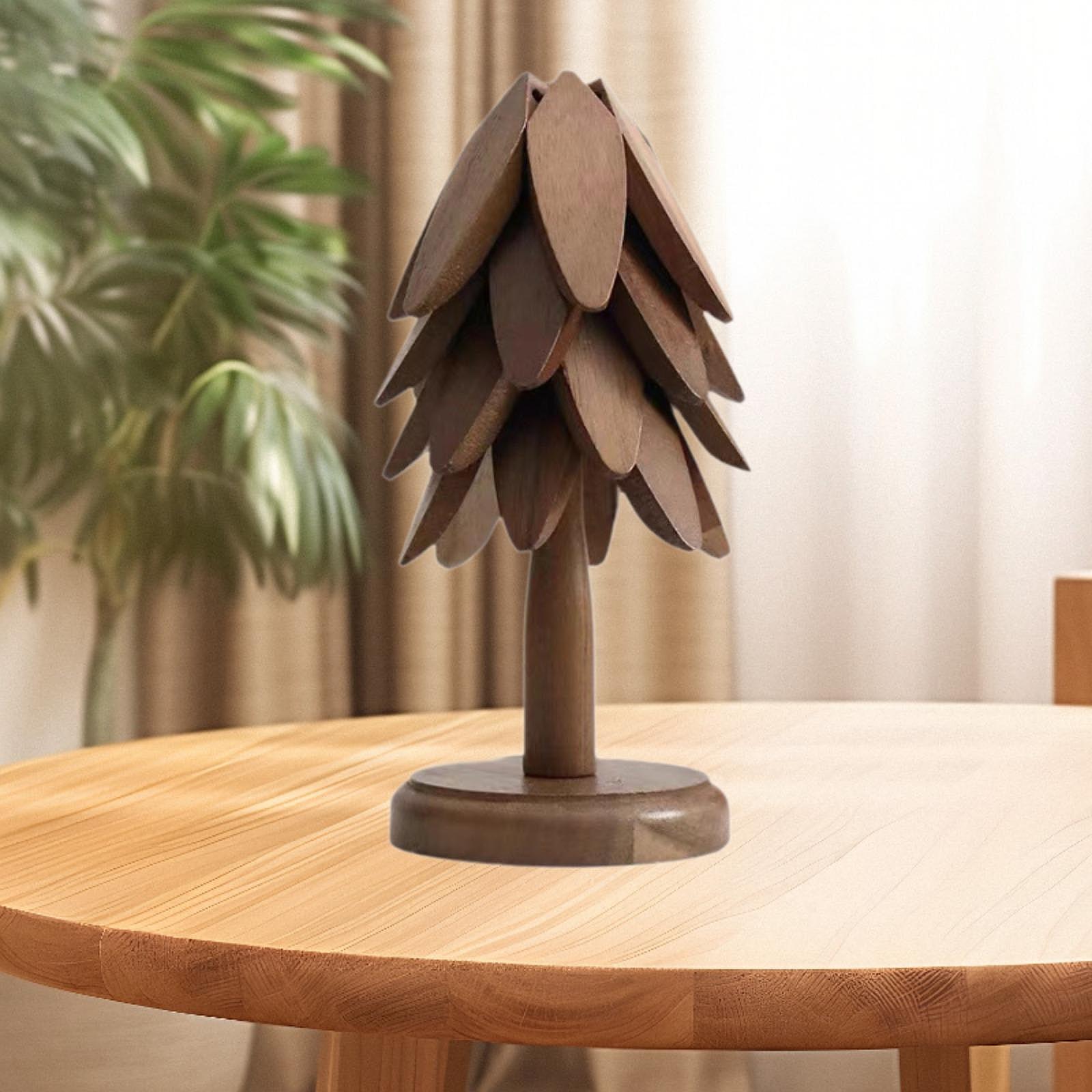 Moon Crystale 4 Pieces Insulation Mat Wooden Drink Coaster Tree Shaped Foldable Table Protection Coaster for Hot Pot Holders Pot Dishes