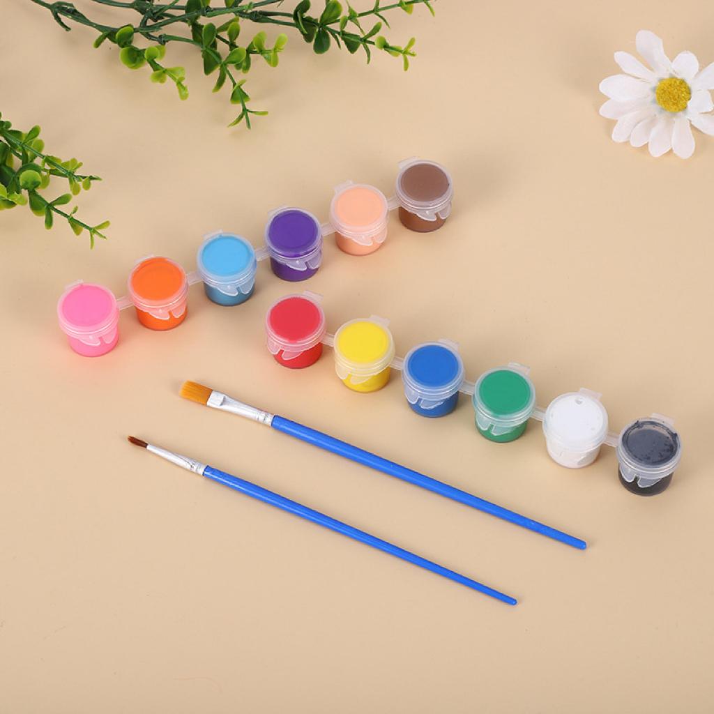 LILY&ADORA 6/12 Colors Acrylic Paint Set Oil Water Color Pigments DIY Wall Drawing Painting Art Supplies 3ML Acrylic Paint Set