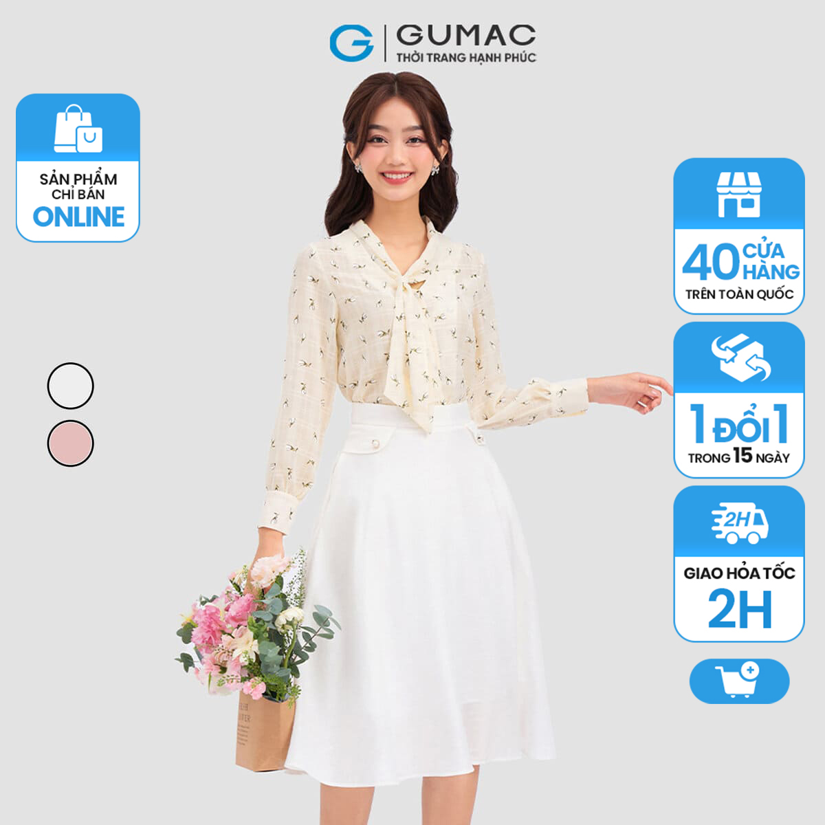 Chân váy nắp túi kiểu thời trang gumac lv1209