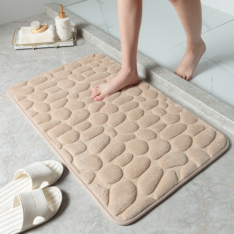 Emmed pebble core vet floor around foot mat, entrance, living room, non slip house bathroom mat