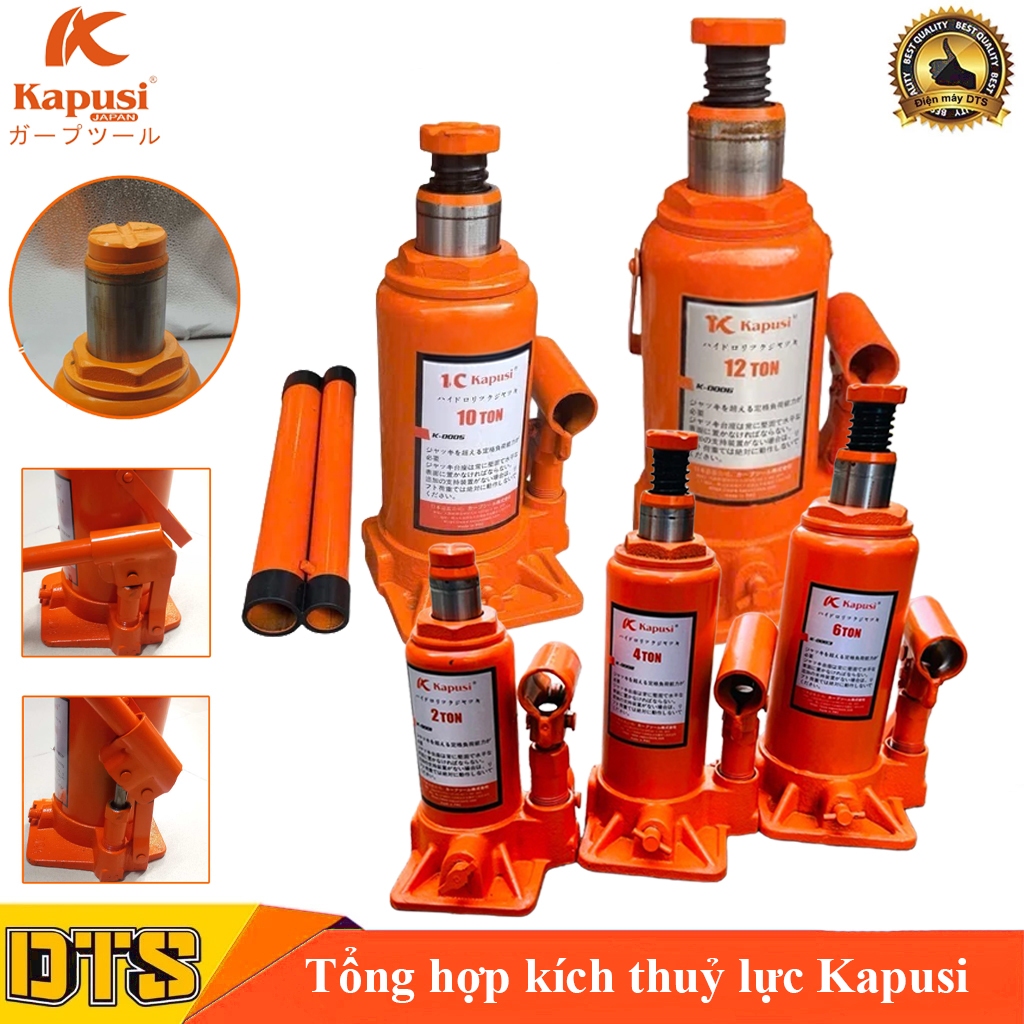 Kích thủy lực Kapusi, Con đọi thủy lực chất liệu thép cao cấp chịu lực tốt nâng hạ ổn định thiết kế chắc chắn bền bỉ tiện dụng cho gara
