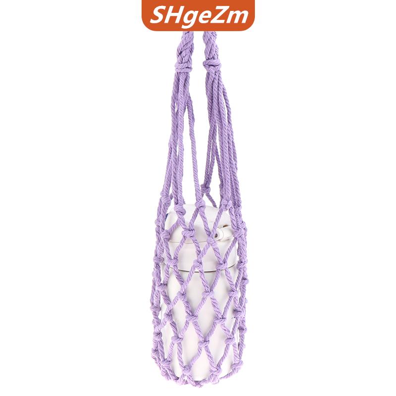 [COD] SHgeZm Xách tay Crochet cup chủ cà phê cup Bag Hollow ra chai Túi cốc túi có thể gập lại dệt Net nước chai Túi cup Bìa