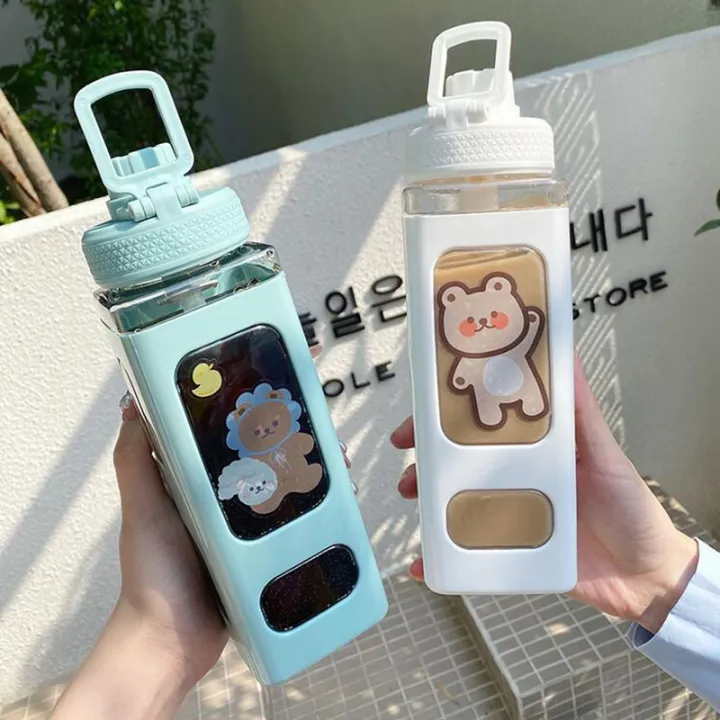 VIVOLILV 【การจัดส่งในประเทศไทย】ขวดน้ำพกพา 700ml/900ml.ฟรีสติ๊กเกอร์ มีหลอด พกพาสะดวก กระบอกน้ำดื่ม พกพา soqil_th ราคา 48 บาท*ส่งฟรี