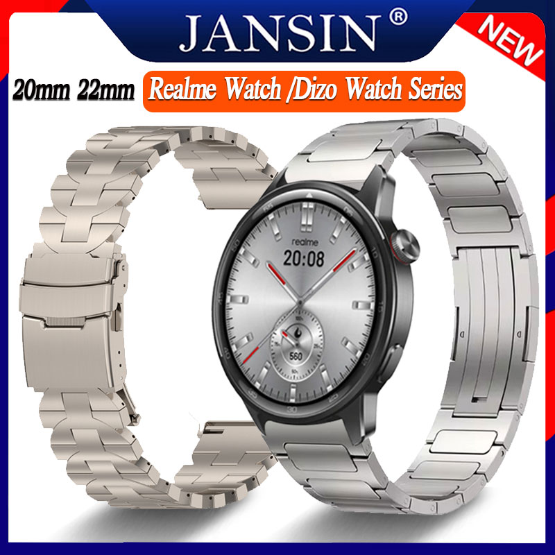 สายนาฬิกา Realme Watch S2 ของแท้ สายรัดสแตนเลสของ สร้อยข้อมือสายรัดข้ Realme Watch 3 2 S Pro 2 Sport T1 TechLife Watch S100 Dizo Watch Pro R Talk Go Talk Watch D Talk D2 Power สายนาฬิกาสำรอง ราคา 716 บาท*ส่งฟรี