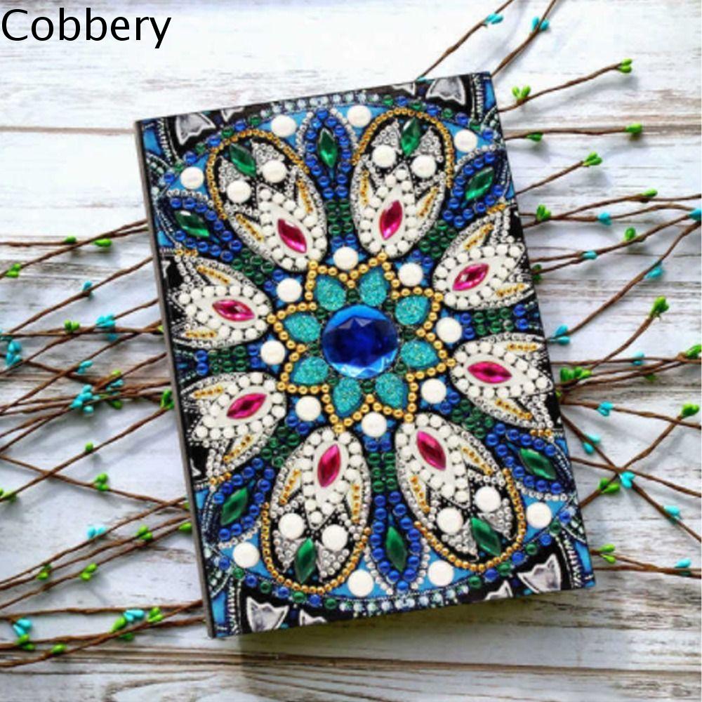 COBBERY Tự làm Đặc biệt A5 Kim cương giả 5D Thêu chữ thập Tranh đính đá Sổ nhật ký Sổ lưu niệm Sổ tay