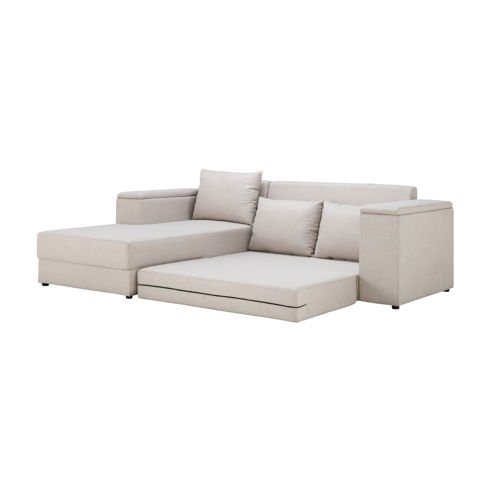 INDEX LIVING MALL STEVEN Fabric L-shape Sofa-bed Right - Light Brown ราคา 10,920 บาท*ส่งฟรี