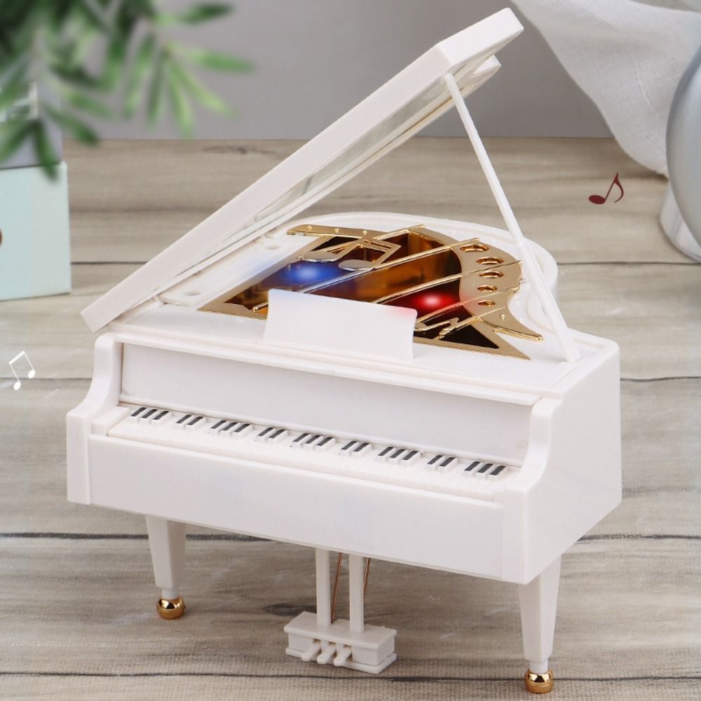 SOPHIA Có đèn Hộp nhạc piano ABS Phong cách Châu Âu Mô hình đàn Piano cổ