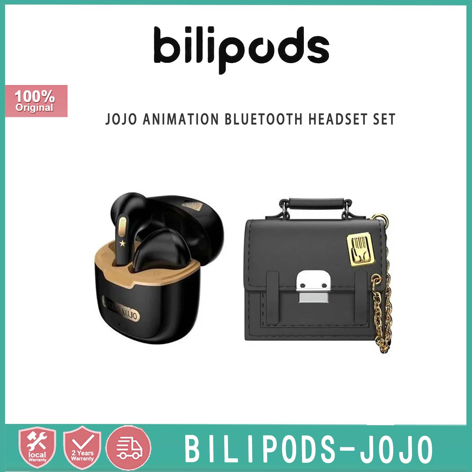 Bilipods JoJo Tai nghe không dây với Bluetooth 5.3, giảm tiếng ồn thiết bị âm thanh, TWS, hoạt hình, kujo jotaro, IPX4