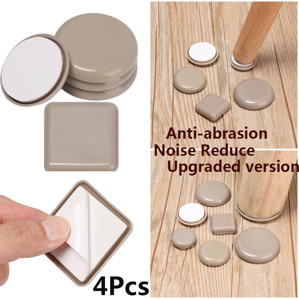 FJSLN7 4pcs Nhà Dày lên Di chuyển dễ dàng Bộ đệm Tự dính Bàn ghế sofa Bảo vệ sàn Tấm lót chân trượt đồ nội thất Thảm trượt Chống ồn ào