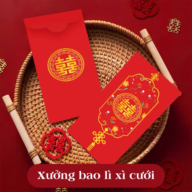 Bao lì xì đám cưới Lì Xì Hỷ Bao lì xì cưới đám hỏi lì xì mâm quả màu đỏ sang trọng