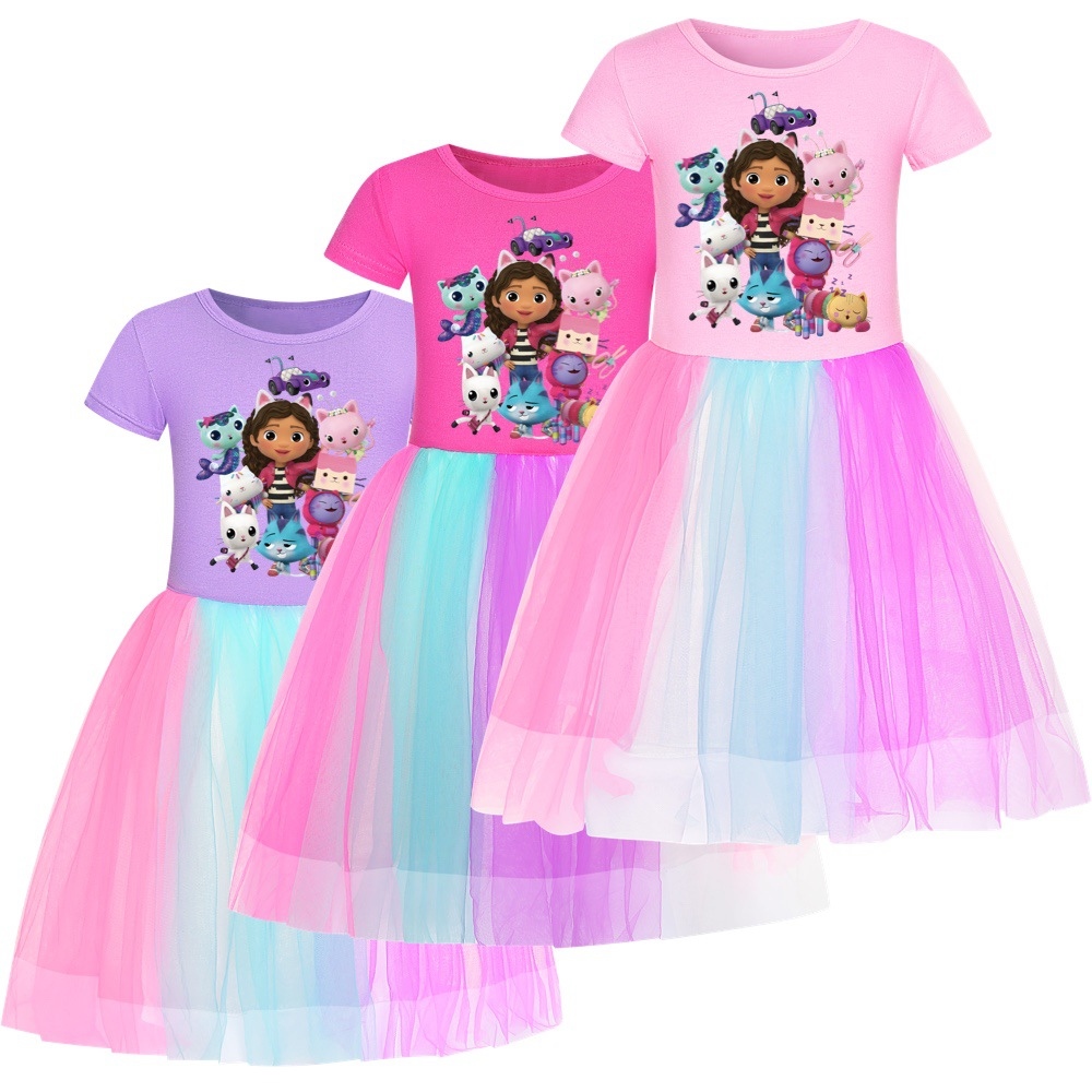 dress for kids girls 7 to 8 dress for kids girls Gabbys Doll House Clothes Kids Cartoon Gabby Cats Cosplay Dress Baby Girl Princess Dresses Toddler Girls Wedding Party Vestidos ราคา  477 บาท*ส่งฟรี