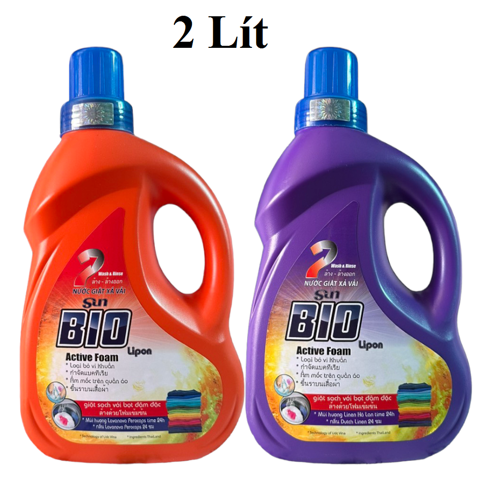 Nước giặt BIO đậm đặc hương hoa 2L - Tẩy sạch cực mạnh vết bẩn