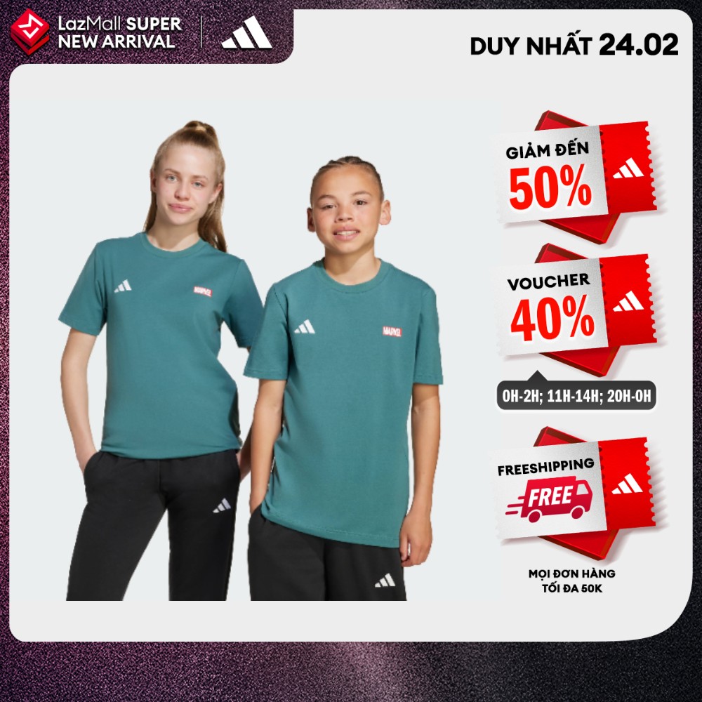 [0H-2H 24.2-VOUCHER 40%+MUA 3 GIẢM 20%] adidas Lifestyle adidas Marvel Spider-Man Graphics Tee Kids Unisex Green JL9184
