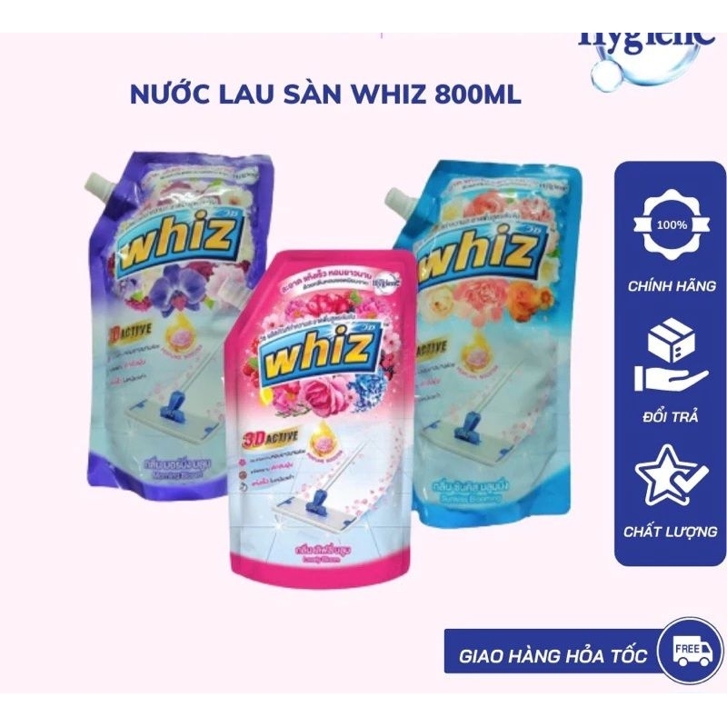 Nước Lau Sàn WHIZ Thái Lan Công Nghệ 3D Nhanh Khô Sàn, Thơm Lâu Và Diệt Khuẩn( 800ml)