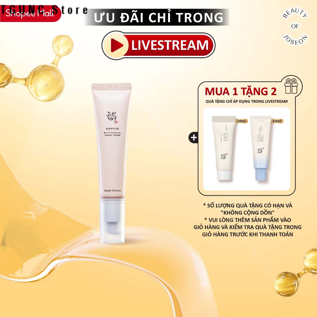 Kem mắt nhân sâm Beauty Of Joseon Revive Eye Serum Ginseng và Retinal 30ml giảm nếp nhăn hiệu quả cao hàng mới chính hãng miễn phí vận chuyển khuyến mãi hấp dẫn cho đôi mắt tươi trẻ và rạng ngời