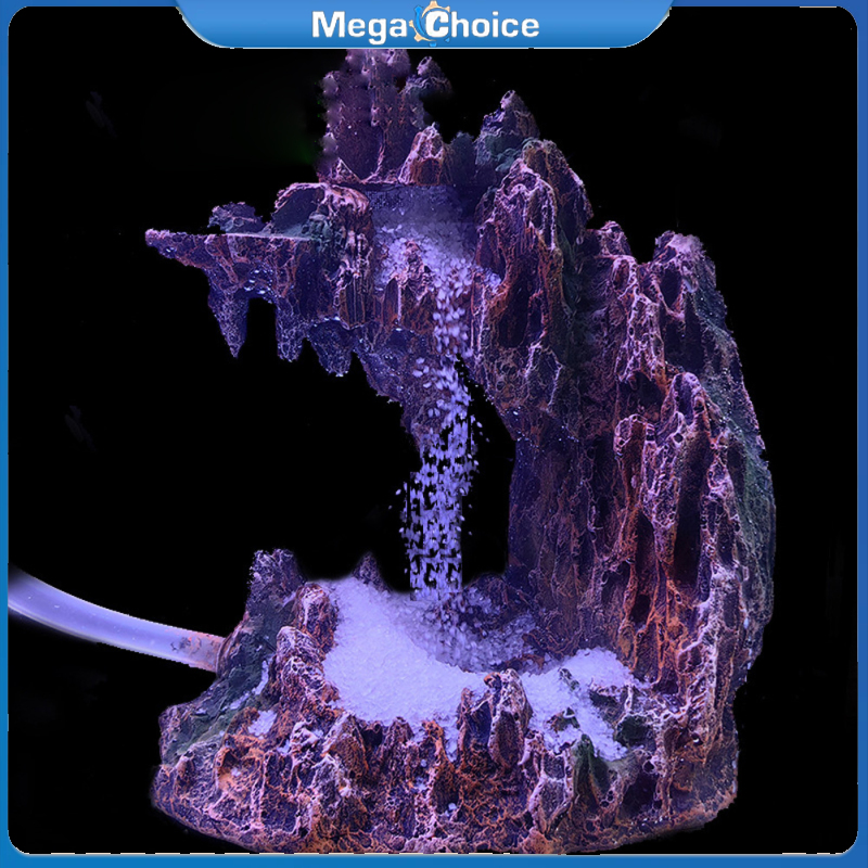 MegaChoice Fish Tank Rockery Decor Underwater Sand Waterfall Aquarium Mountain View Decoration Resin Landscape Ornament For Fish Tank ราคา 838 บาท*ส่งฟรี