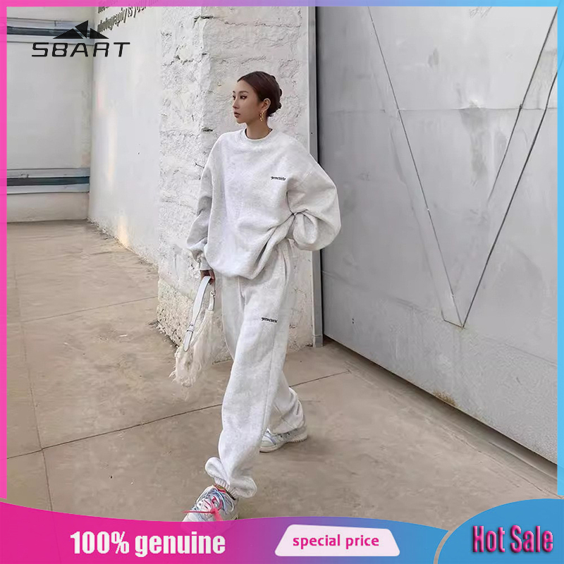 SBART Gray sports sweatshirt set women's thin loose lazy casual legging suit ราคา 550 บาท*ส่งฟรี