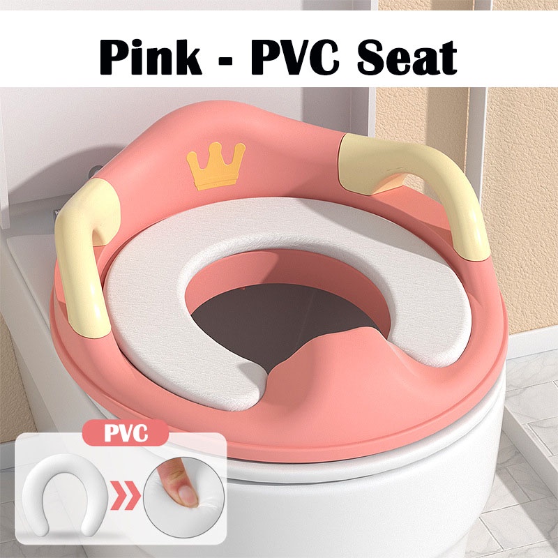 【COD】Baby Toilet Seat with Armrest Child Pot Children Training Seat Cover Potty Portable PVC Cushion Baby Potty Trainer