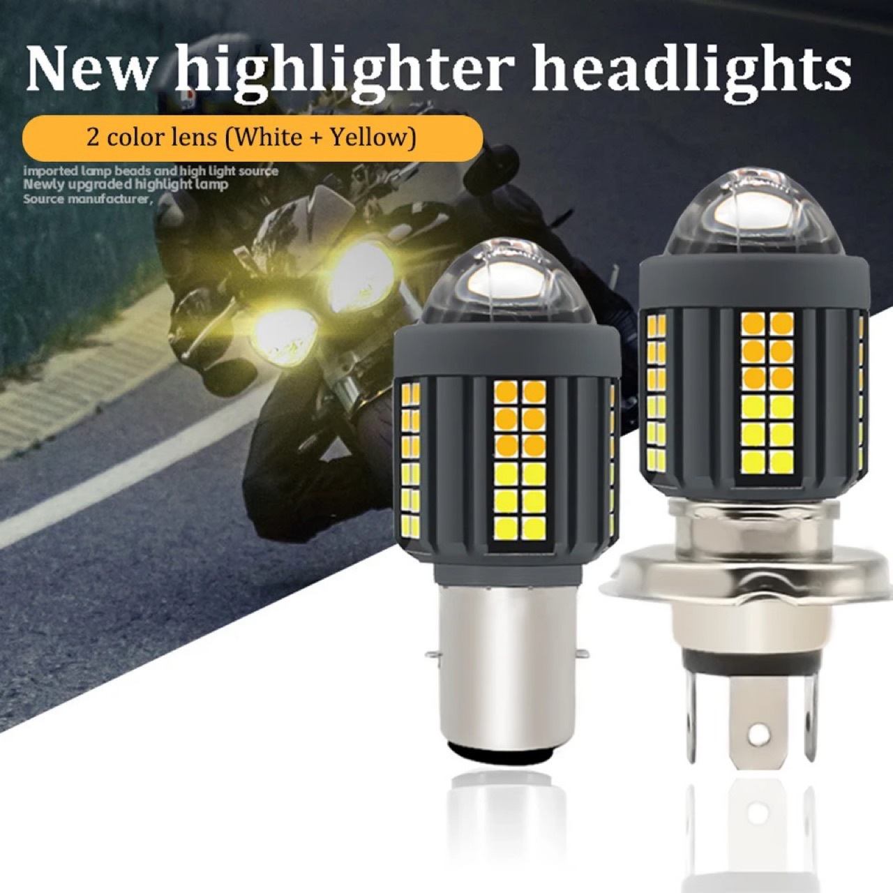 Sản phẩm bán chạy mới Độ sáng cao xe máy LED hai màu đèn pha H4 ba20d Xinyi