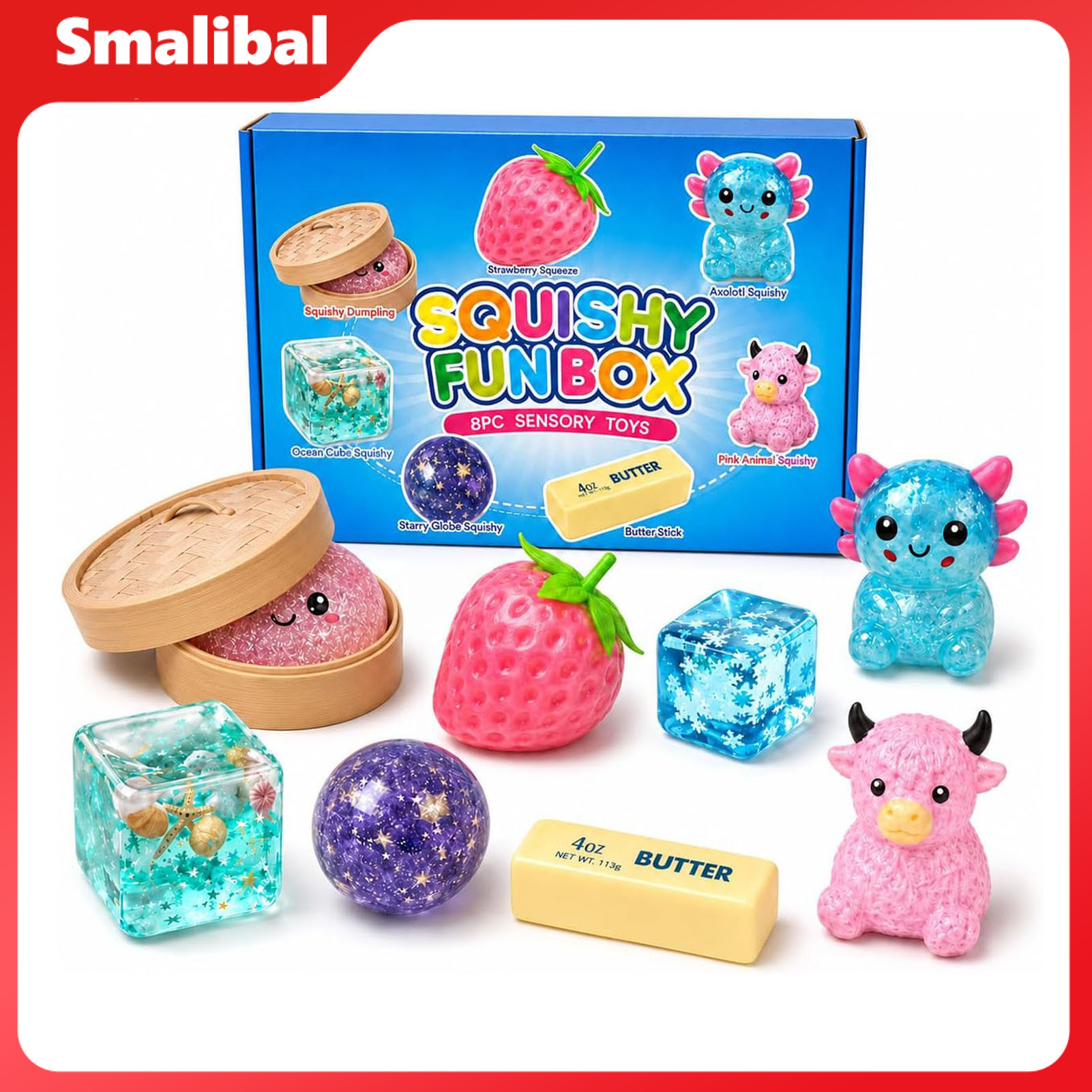 4/8Pcs Stress Relief Squeeze Toy, Anxiety Reduction Sensory Toy, Soft Stretchy Fidget Toy, Party Favors for Kids Adults ราคา 676 บาท*ส่งฟรี