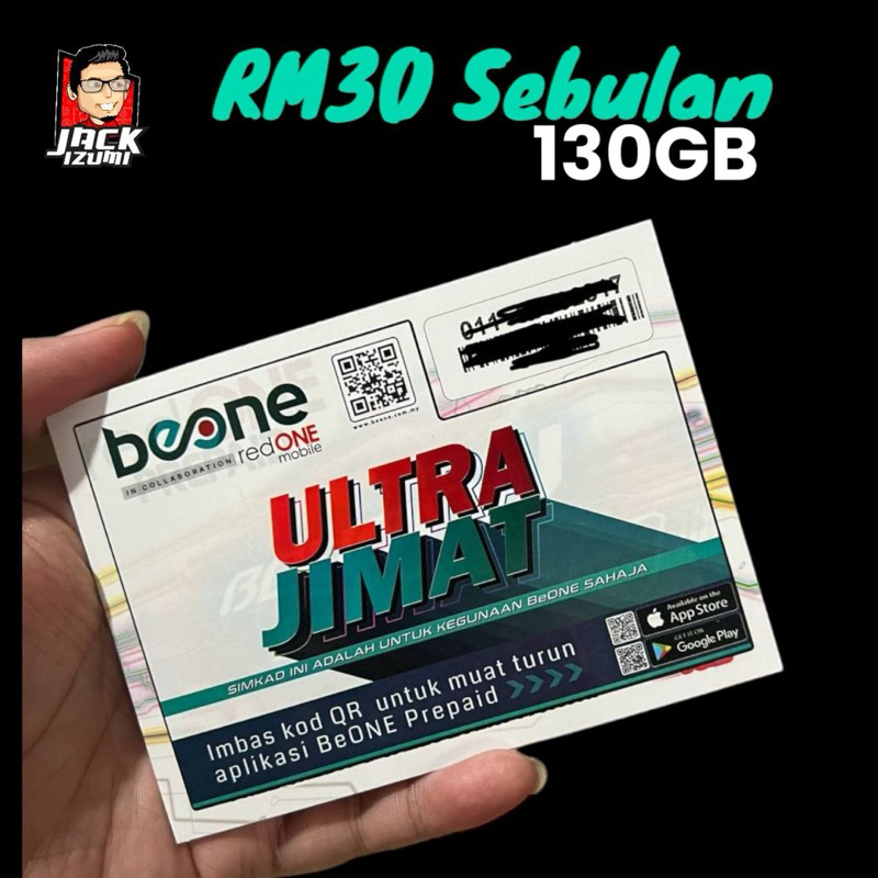 BeOne Prepaid KEKAL AKTIF SETAHUN TANPA PERLU TOPUP, INTERNET RM25/SEBULAN UNTUK 110GB Harga 15 Ringgit*Penghantaran Percuma