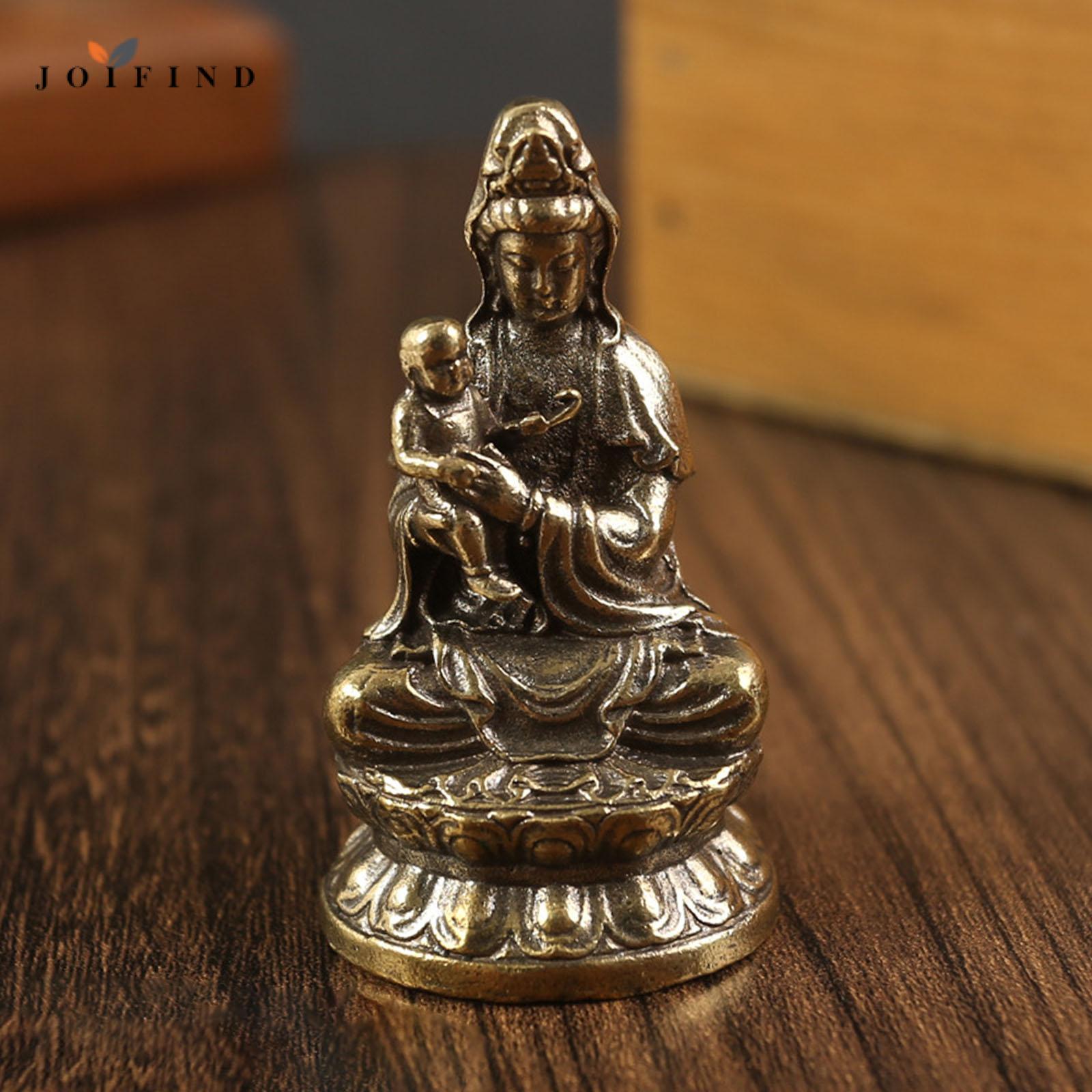 Homyl Avalokitesvara Statue with A Kid Home Decoration Chinese Feng Shui Gift Guanyin Statue for Tabletop Living Room Indoor Bedroom ราคา 789 บาท*ส่งฟรี