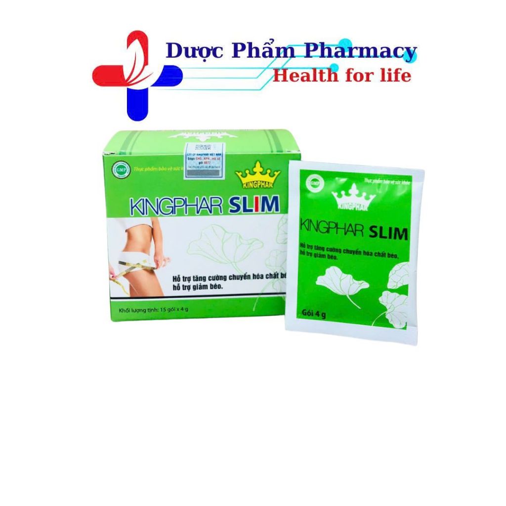 KINGPHAR SLIM - Thảo Mộc Hỗ Trợ Đốt Mỡ, Ngăn Tích Mỡ, Tăng Trao Đổi Chất - Hộp 15 gói x 4g