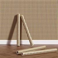 Wallpaper Sticker Self Adhesive Bamboo Weave Honeycomb Grid Retro Cabinet Shelf Home Decor