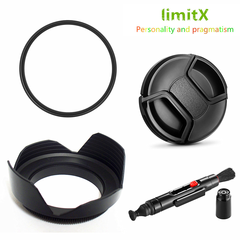 Bảo vệ bộ lọc UV mũ trùm đầu làm sạch bộ bút cho Nikon Coolpix P900 P950 Panasonic Lumix fz2000 fz2500 máy ảnh