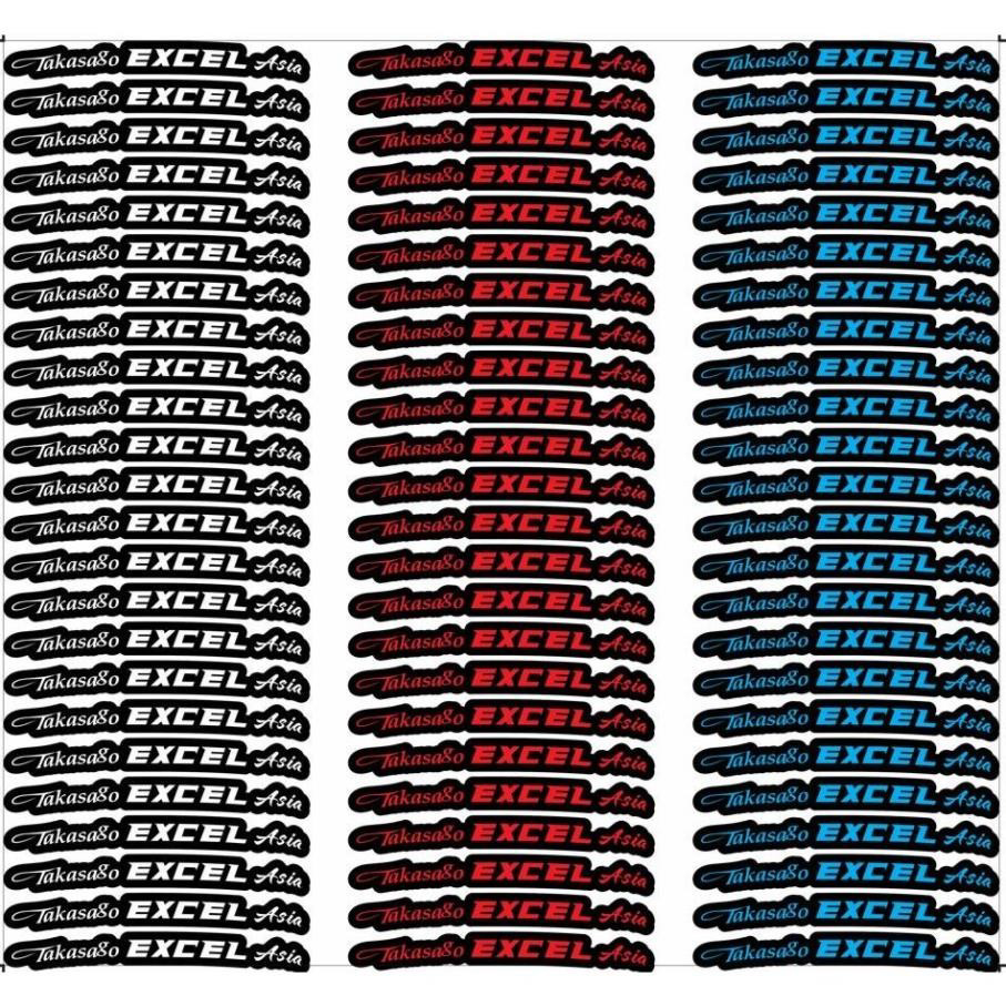 combo 8 chữ tem excel dán niềng đen