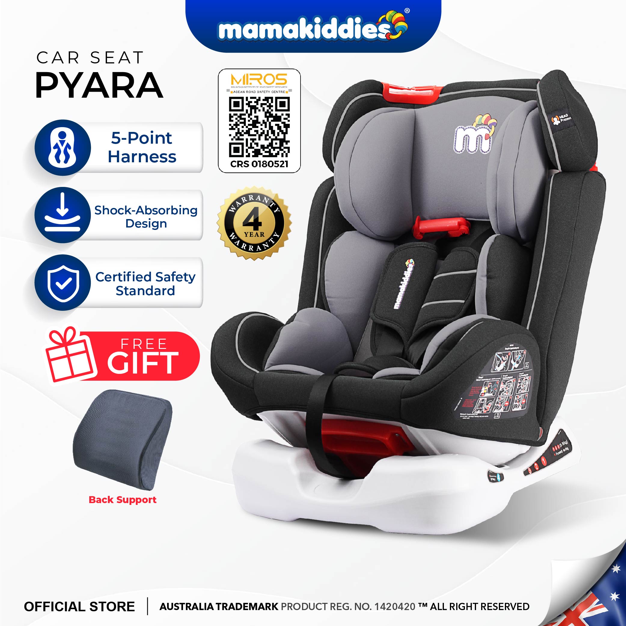[ECE CERTIFIED] Mamakiddies Pyara ISOFIX Baby Car Seat Murah for Newborn to 12 Years Old Child