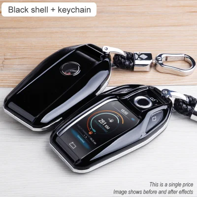 Carbon fiber ABS Key Case Cover Fully Key Shell Remote Protector For BMW 6 7 Series 740 6 Series GT 5 530i X3 Display Key