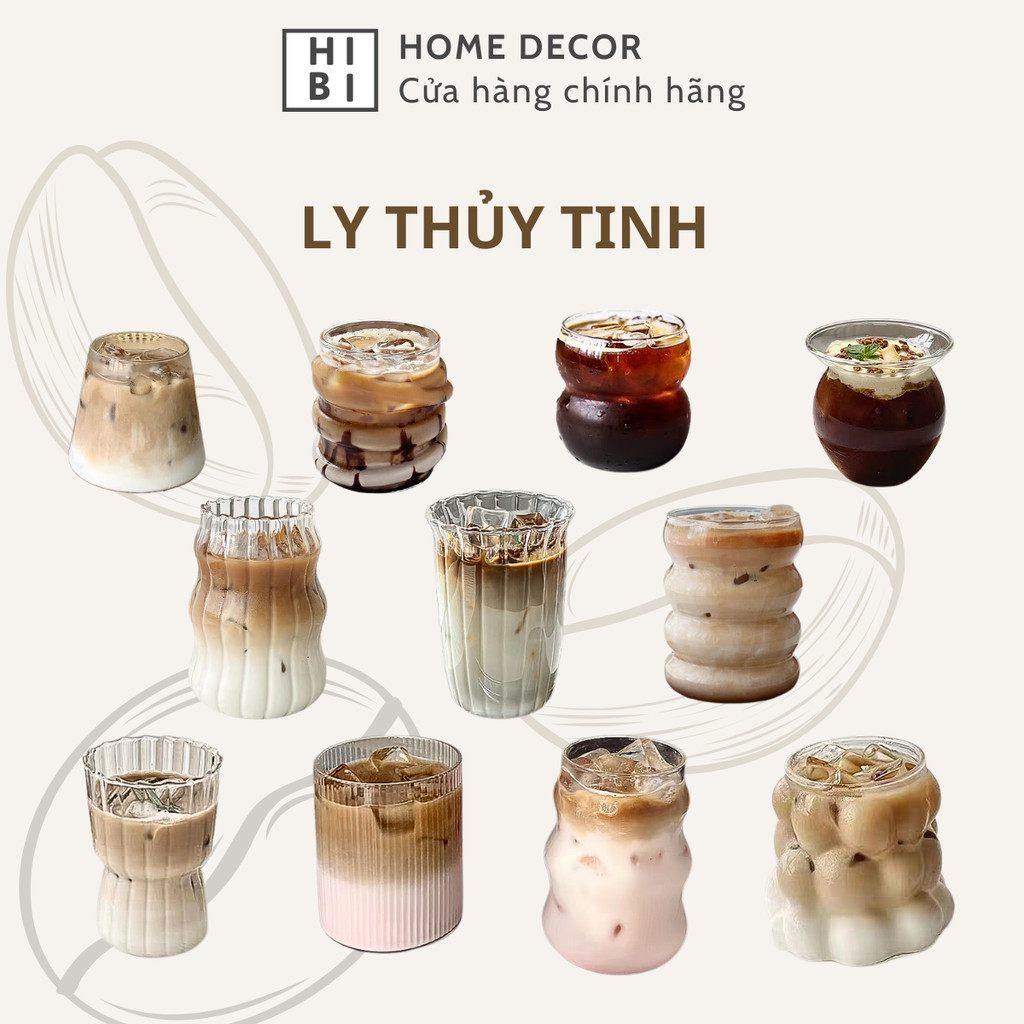 Heat-Resistant Thin Glass Cup – Elegant Aesthetic Coffee & Matcha Drinking Glass for Home Café Decoration – Hibi