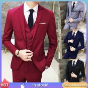 Plus Size Men's Wedding Business Formal Suit Set