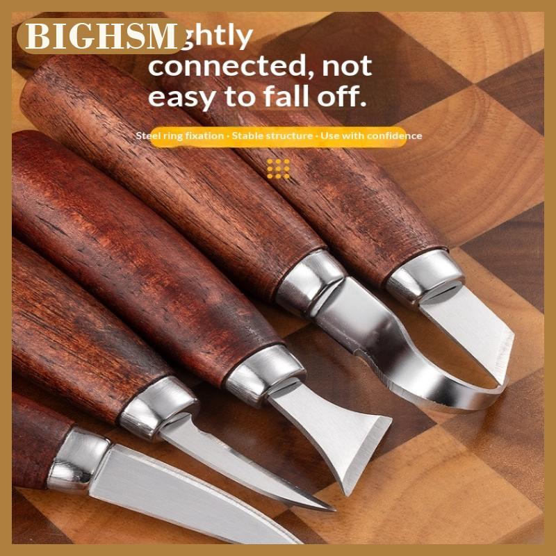 BIGHSM 5pcs công cụ cho gỗ khắc đục chế biến gỗ cắt tay công cụ thiết lập gỗ khắc dao tự làm lột khắc gỗ