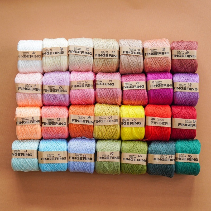 Sợi Cotton Bóng Fingering 100gr Craft Yarn VN (50 màu)