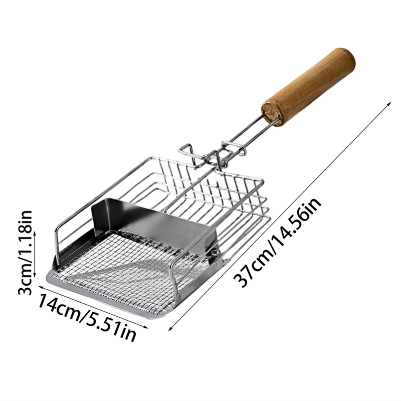 [Waanon]Cat Litter Scoop with Scooper Ergonomic Wooden Handle Metal Structure Hook for Indoor Kitten Dog Food Travel Pet Supplies