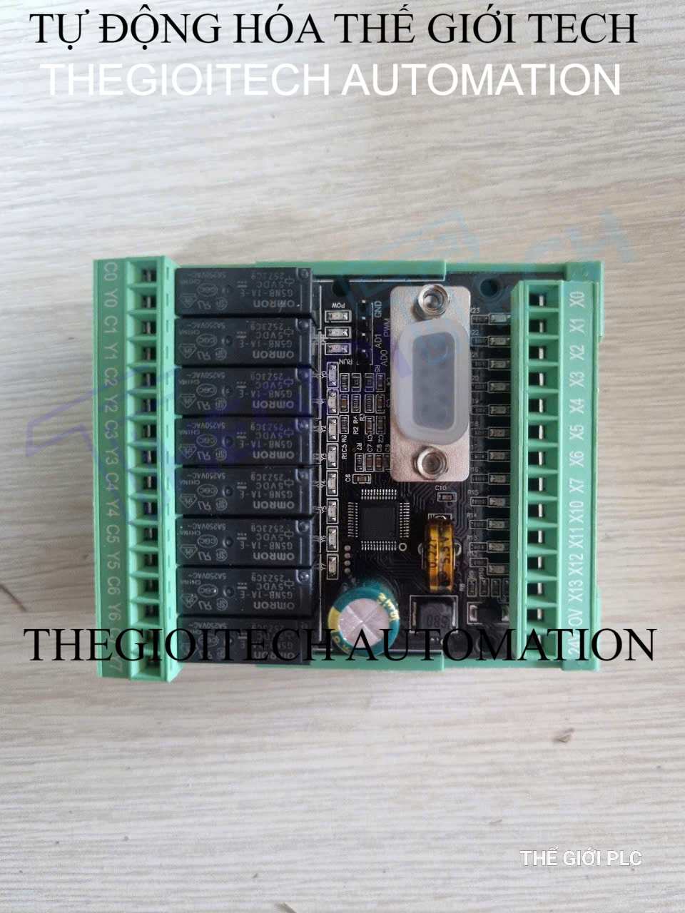 Board mạch PLC Mini PTL WS2N Mitsubishi FX2N-20MT -S, 12 In/ 8 Out transistor, TTL,RS232 9.6kbps, GX-Works 2, Analog 0-10V, có đế, DC12-24V - Có đế cài ray RS232